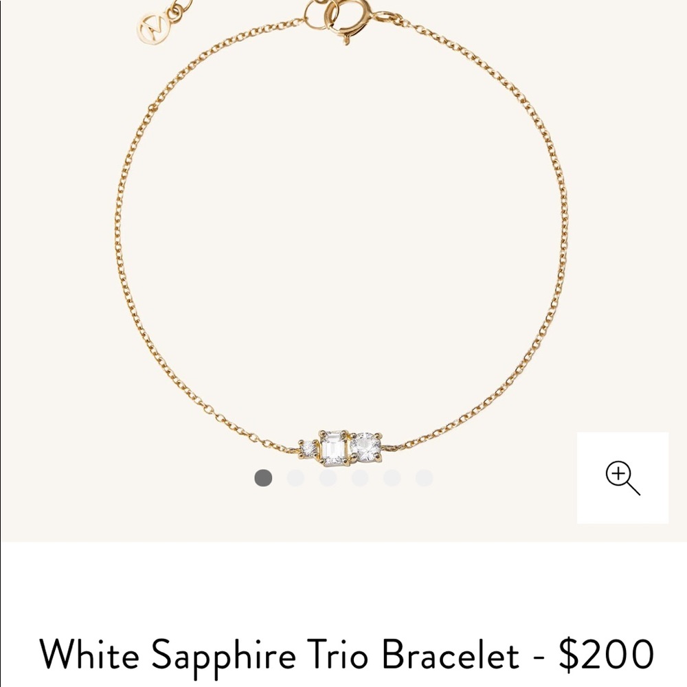 ISO Mejuri white sapphire trio bracelet